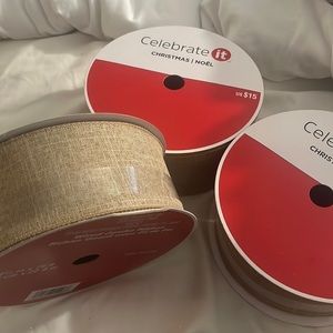 Brand new burlaps wired jumbo ribbon 8 dollars each